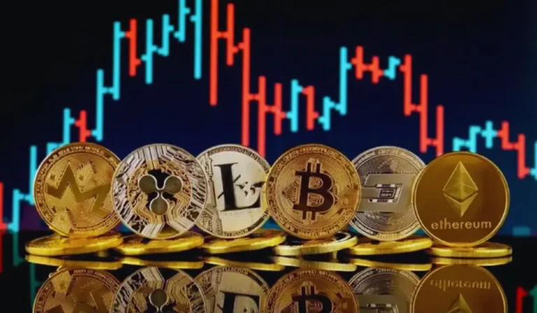 Criptomonedas digitales sobre red blockchain global.